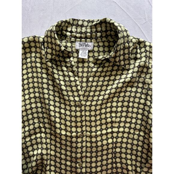 Vintage Bob Mackie Green Silk Blouse Size Small - Picture 4 of 5